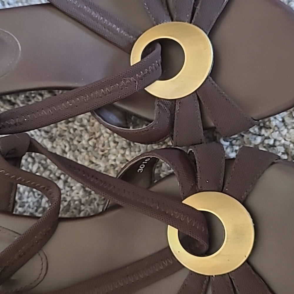 Impo Brown Sandals with Gold Accent - Picture 2 of 4